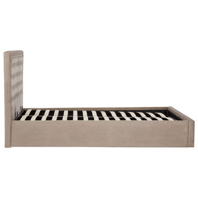 Mink Velvet Ottoman King Bed