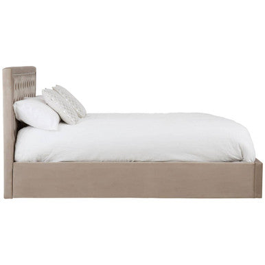 Mink Velvet Ottoman King Bed