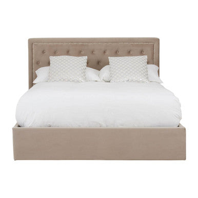 Mink Velvet Ottoman King Bed