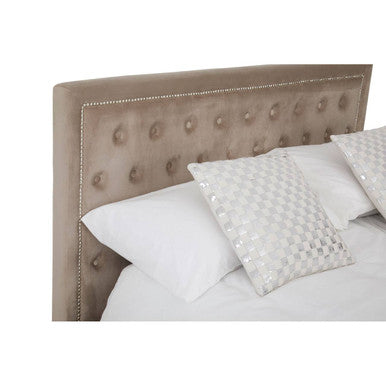 Mink Velvet Ottoman King Bed