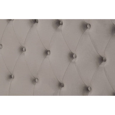 Grey Velvet Ottoman Double Bed