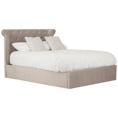 Mink Velvet Ottoman Double Bed