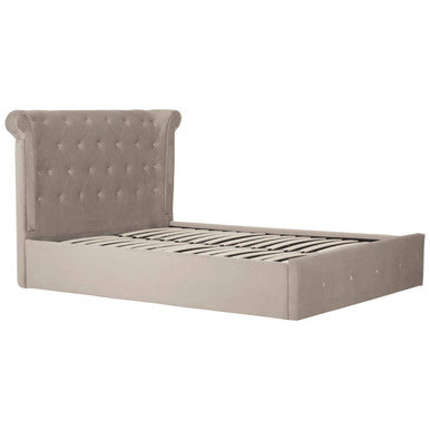 Mink Velvet Ottoman Double Bed