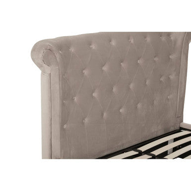 Mink Velvet Ottoman Double Bed