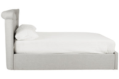 Light Grey Linen Ottoman Double Bed