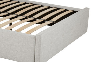 Light Grey Linen Ottoman Double Bed