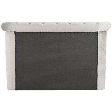 Grey Brushed Velvet Ottoman King Bed