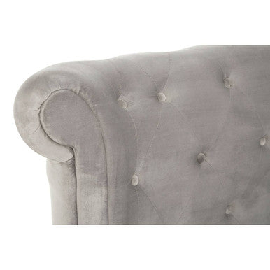 Grey Brushed Velvet Ottoman King Bed