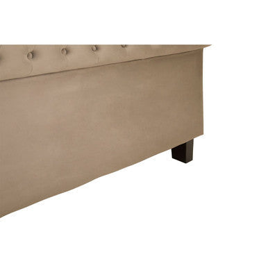 Grey Velvet Ottoman Sleigh Double Bed