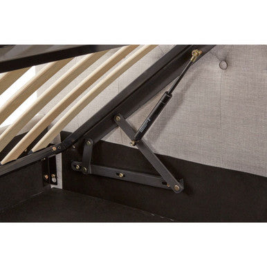 Light Grey Fabric Ottoman Sleigh King Bed