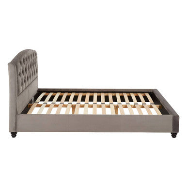 Grey Velvet Double Bed