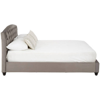 Grey Velvet Double Bed
