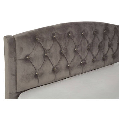 Grey Velvet Double Bed