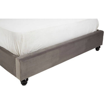 Grey Velvet Double Bed