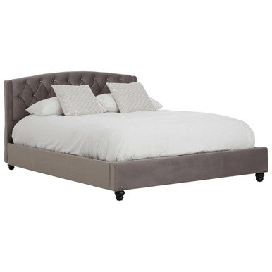 Grey Velvet King Bed