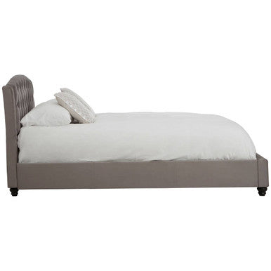 Grey Velvet King Bed