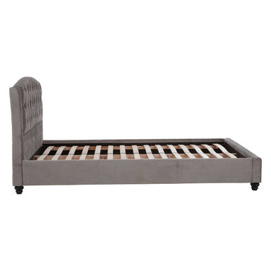 Grey Velvet King Bed