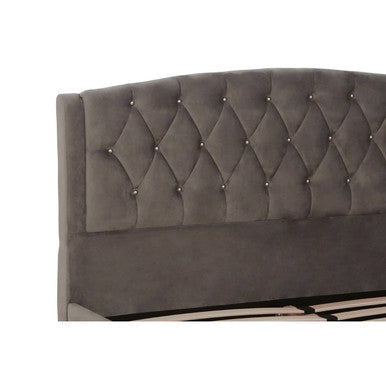 Grey Velvet King Bed