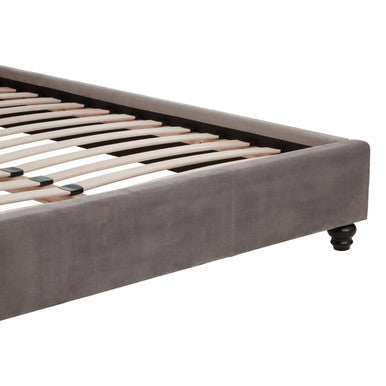Grey Velvet King Bed