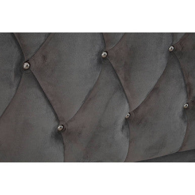 Grey Velvet King Bed