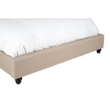 Beige Fabric King Bed