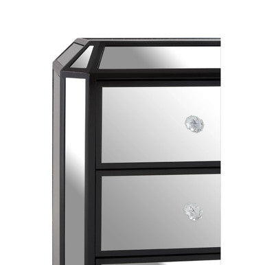 Tiffany Mirrored 3 Drawer Chest with Crystal Handles