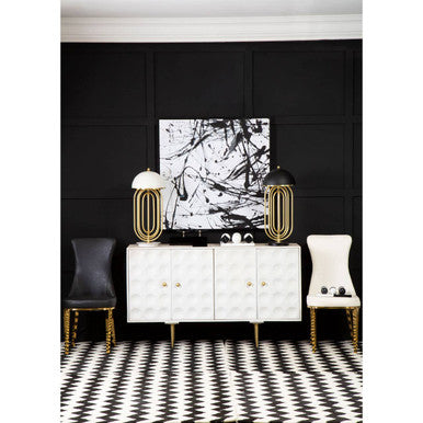 Forli White Leather Effect Dining Chair with Gold Finish Legs