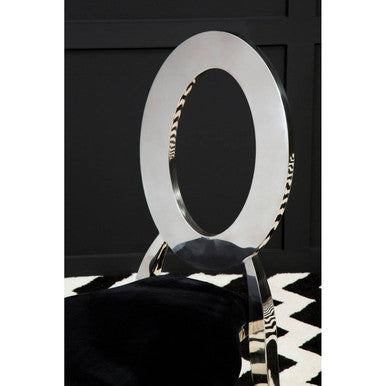 Sarita Black Velvet and Silver Finish Stackable Oval Back Dining Chair