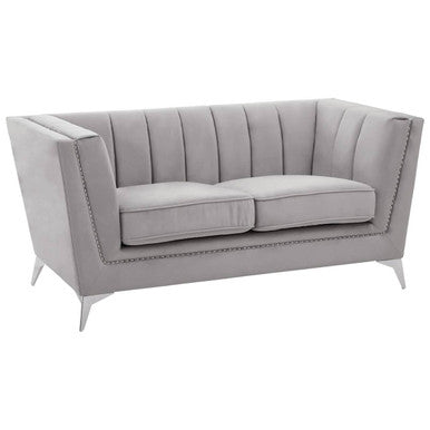 Hansa Grey Velvet 2 Seater Sofa