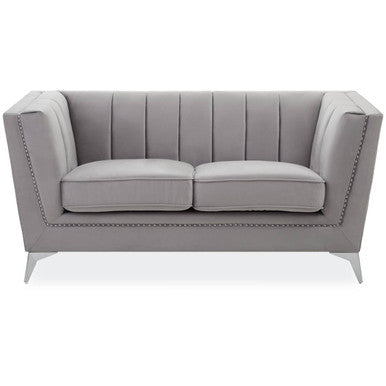 Hansa Grey Velvet 2 Seater Sofa