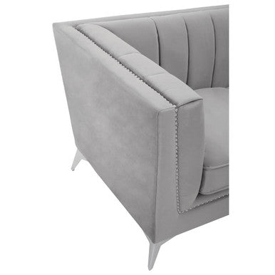 Hansa Grey Velvet 2 Seater Sofa
