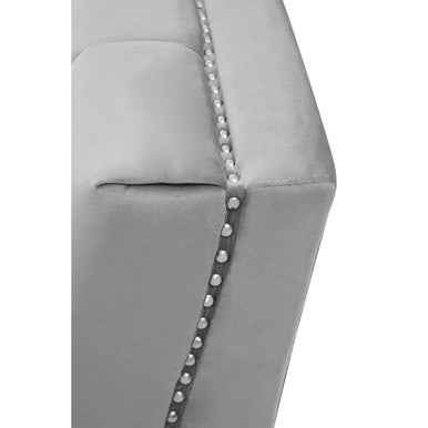 Hansa Grey Velvet 2 Seater Sofa