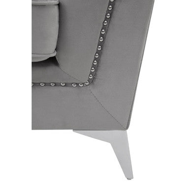 Hansa Grey Velvet 2 Seater Sofa