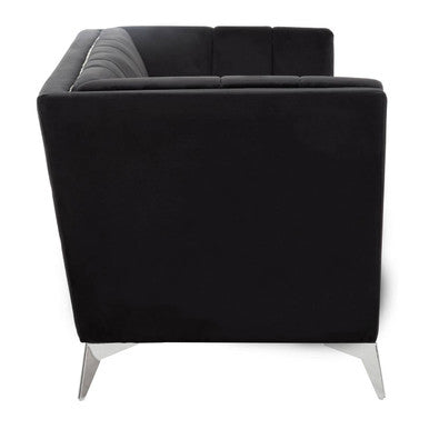 Hansa Black Velvet 2 Seater Sofa