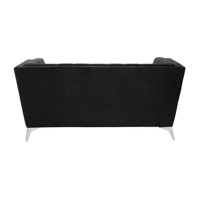 Hansa Black Velvet 2 Seater Sofa