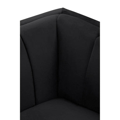 Hansa Black Velvet 2 Seater Sofa