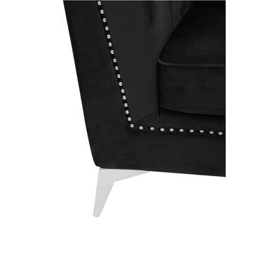 Hansa Black Velvet 2 Seater Sofa