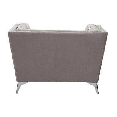 Hansa Grey Velvet Channel Tufted Chair