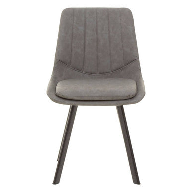 Wood Effect Dining Table with 6 Grey Dining Chairs Set