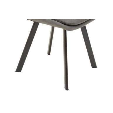 Wood Effect Dining Table with 6 Grey Dining Chairs Set