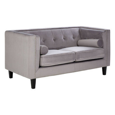 Felisa Grey Velvet 2 Seater Sofa