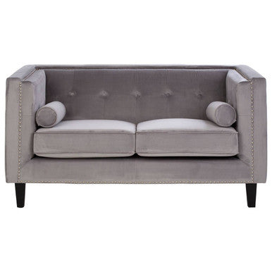 Felisa Grey Velvet 2 Seater Sofa