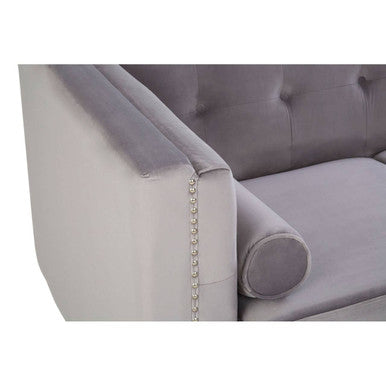 Felisa Grey Velvet 2 Seater Sofa