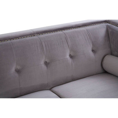 Felisa Grey Velvet 2 Seater Sofa