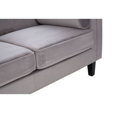 Felisa Grey Velvet 2 Seater Sofa