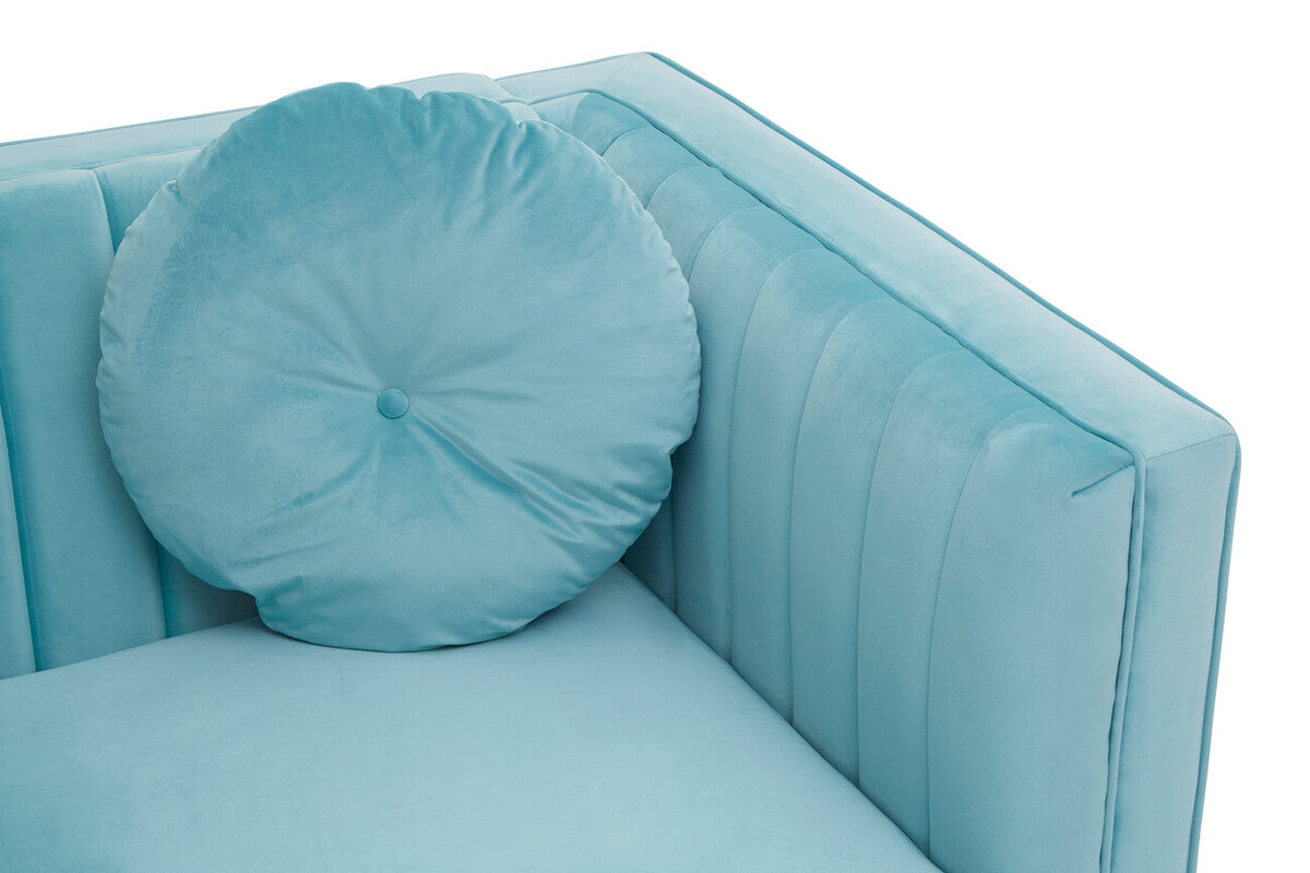 Farah Green Velvet 2 Seater Sofa with Pleated Detail