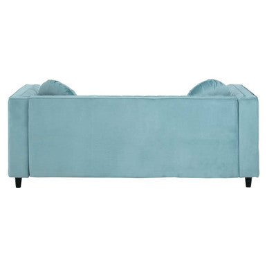 Farah Green Velvet 3 Seater Sofa with Pleated Detail