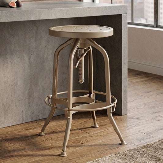 Gator Champagne Finish Adjustable Bar Stool