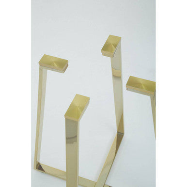 Metropolitan Clear Glass Square Dining Table with Gold Finish Legs