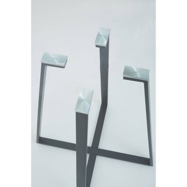 Metropolitan Clear Glass Square Dining Table with Black Finish Legs